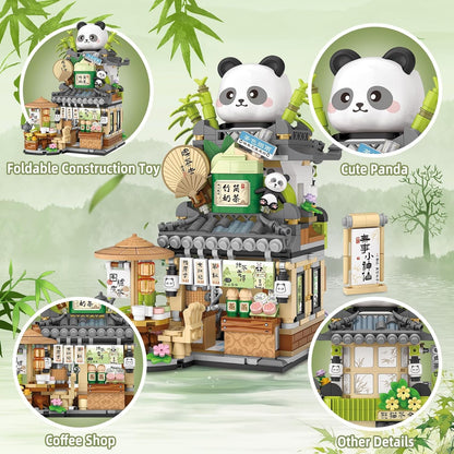 Panda Haus Mini Blocuri, Set Creativ MOC Jucării pentru Fete 6-12 Ani, 860 PCS Blocuri de Construcție, Cadou Jucărie (Incompatibil cu Lego)