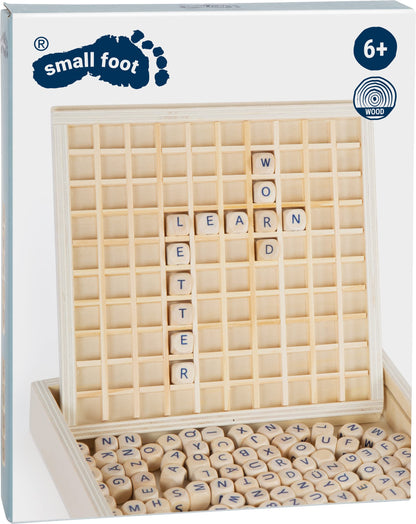 Small Foot 10952 Joc de cuvinte din lemn Educate pentru începători ABC și elevi de la 6 ani maro