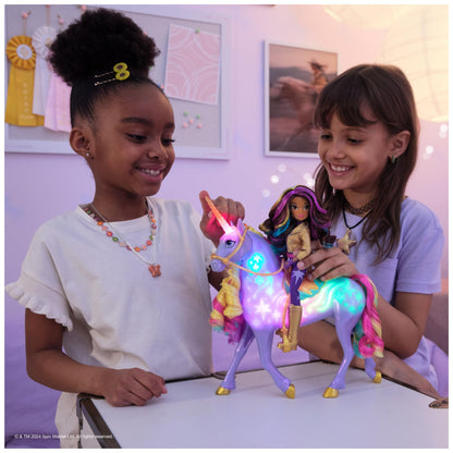 Unicorn Academy Jucărie Interactivă Unicorn Wildstar cu Lumină Curcubeu, Sunete și Muzică pentru Fete de la 4 Ani