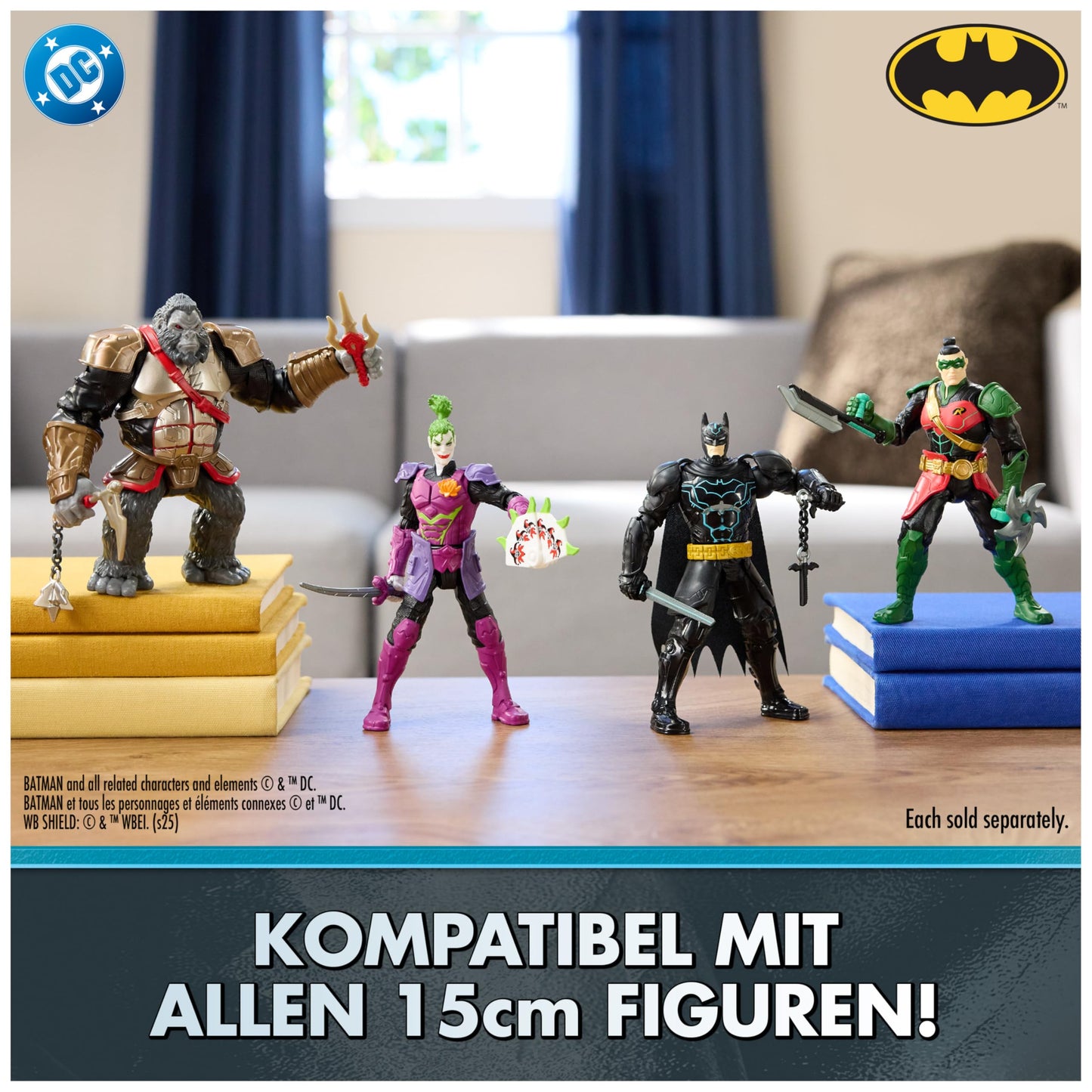 DC Comics Batman Ninja Set de joacă Batwing cu lansator de proiectile și păpușă de acțiune 15 cm pentru copii de la 4 ani