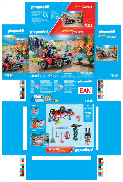 PLAYMOBIL City Action Set de joacă Quad pompieri cu tun de apă pentru stingerea incendiilor 4+ ani (roșu)