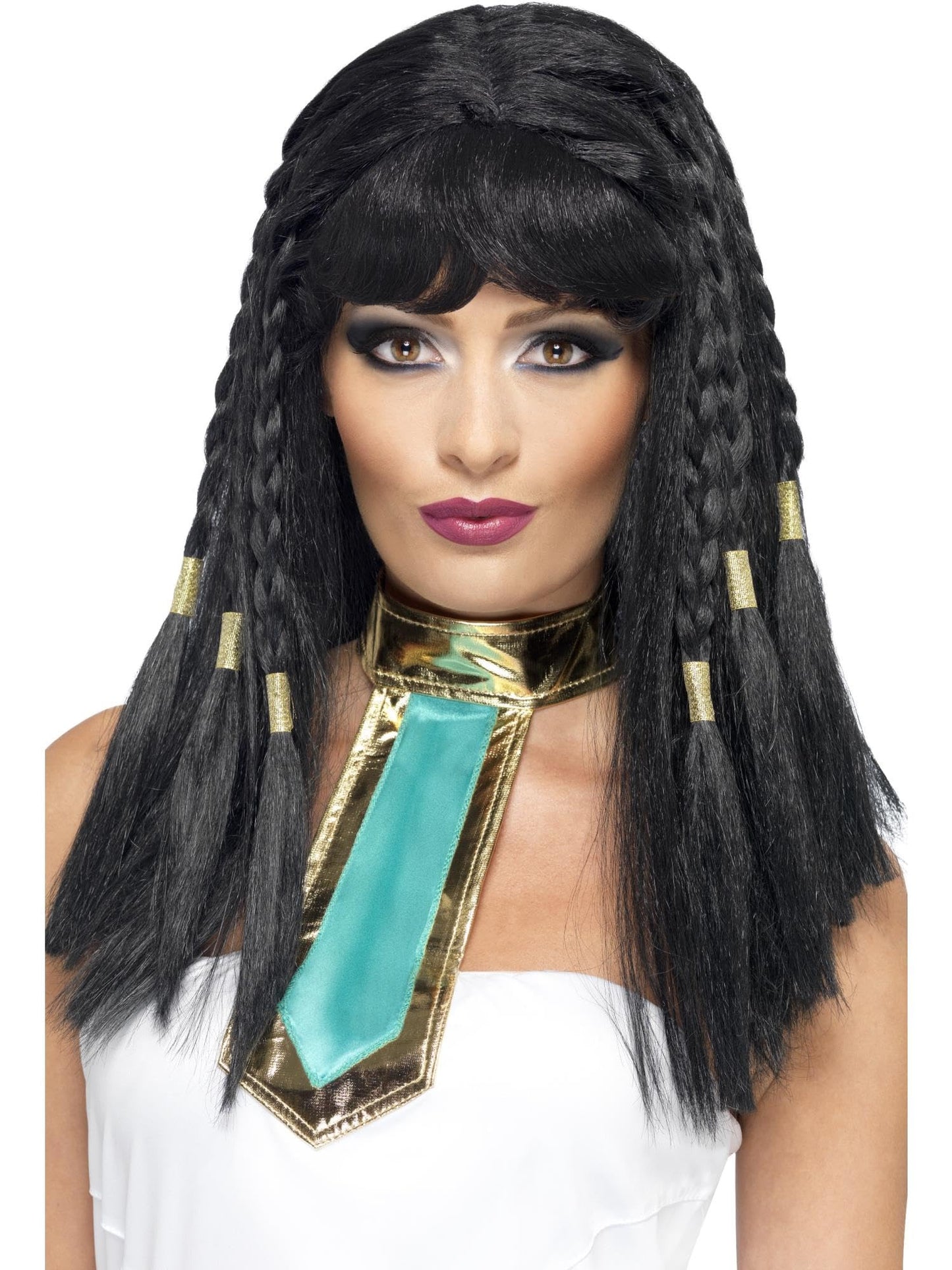 Smiffy's Peruca Cleopatra, neagra cu impletiri