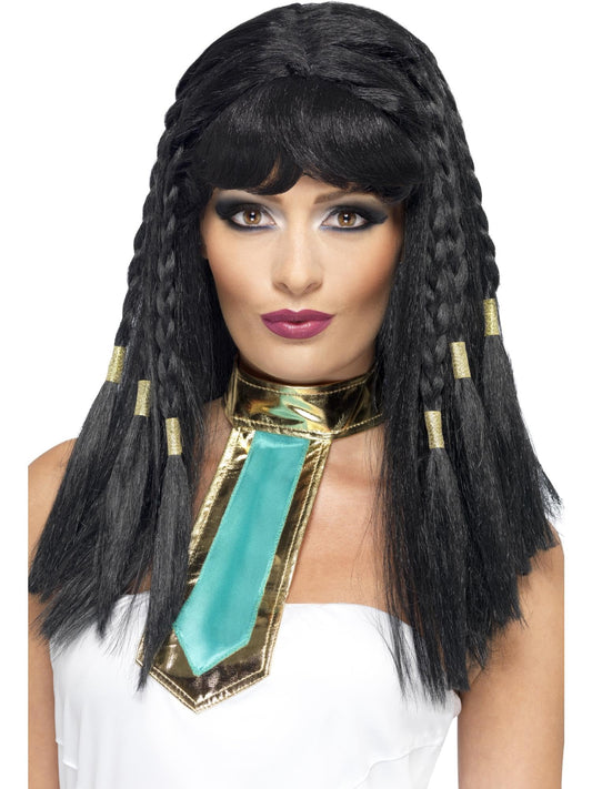Smiffy's Peruca Cleopatra, neagra cu impletiri