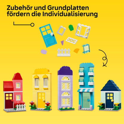 LEGO Classic Case Creative, Set de Piese pentru Copii, Jucărie de Construcție cu 850 de Piese, Jucărie pentru Construirea Caselor cu Accesorii, Cadou pentru Băieți și Fete de la 4 Ani 11035