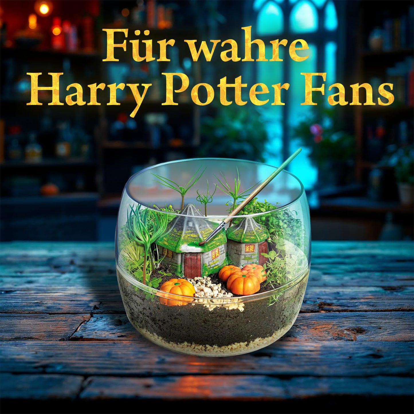 Clementoni Harry Potter Terrarium - Set cu accesorii pentru un mini ecosistem terariu - Jucărie pentru cultivarea plantelor - Kit pentru fanii lui Potter, 7 ani+, 19248
