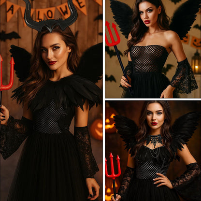 JrnSvp Costum Maleficent femei, 7 piese