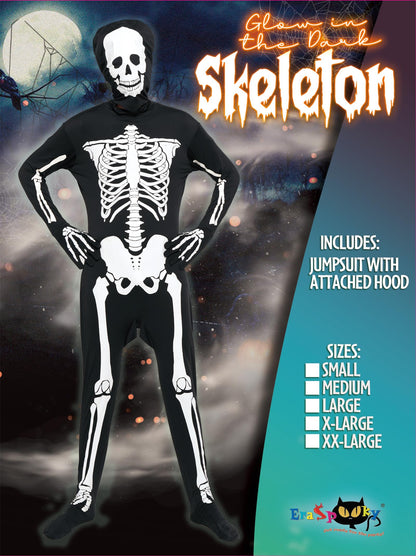 EraSpooky Halloween Body cu Schelet Luminos pentru Bărbați Costum Carnaval Fasching
