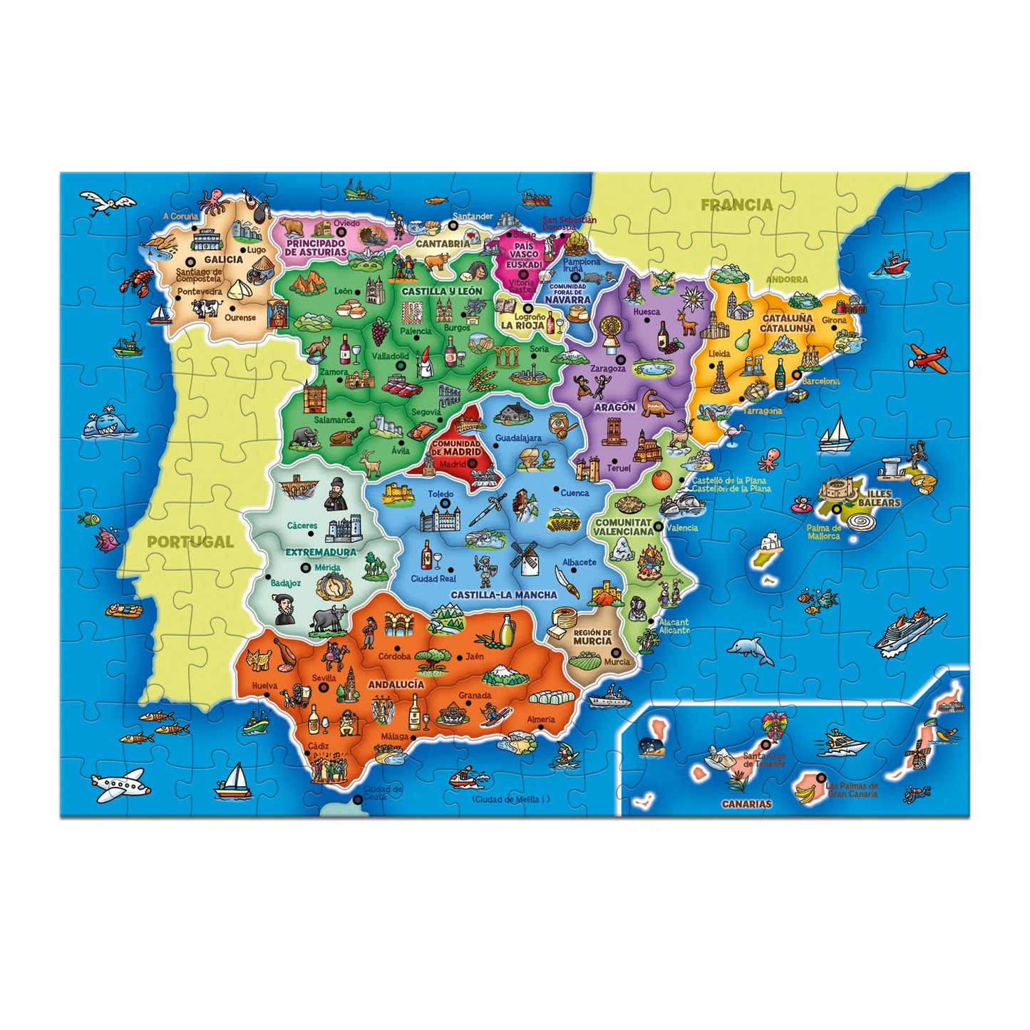 Diset - Provincii și Autonomii din Spania, Puzzle educativ pentru a învăța geografia Spaniei de la 5 ani