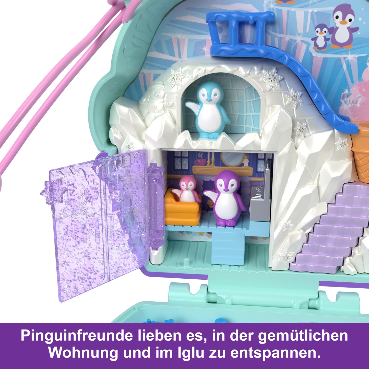 Polly Pocket Cutie Pinguin Iarnă Set Joacă, 4+ ani