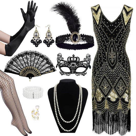 Sekepingo Set 10 accesorii costum Gatsby ani 1920
