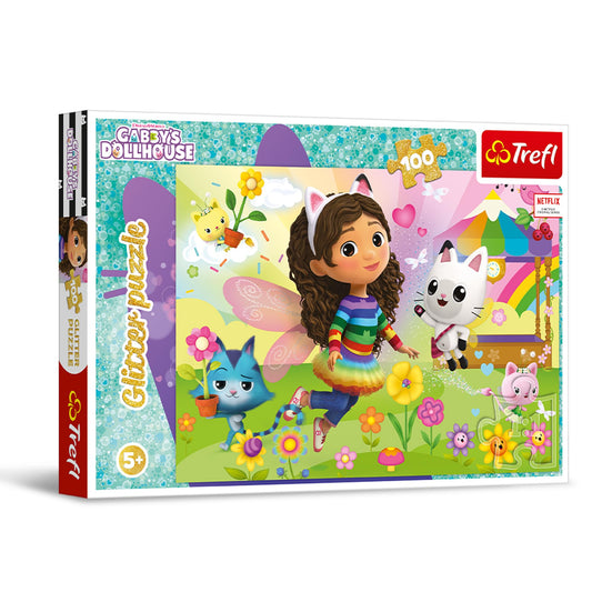 Trefl Glitter Puzzle 100 piese Gabby's Dollhouse