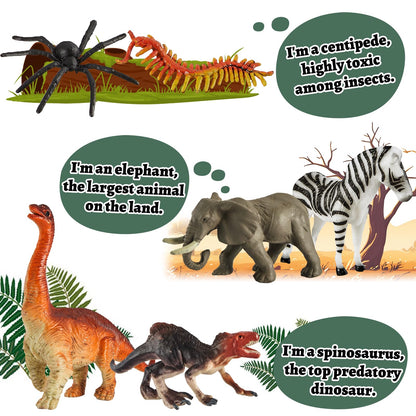 TOEY PLAY Set 36 Figurine Animale, Dinozauri, Insecte
