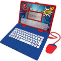 Lexibook Spider-Man Laptop educațional bilingv italiană-engleză jucărie cu 124 activități de învățare, joc și muzică 2+ ani (albastru/roșu)