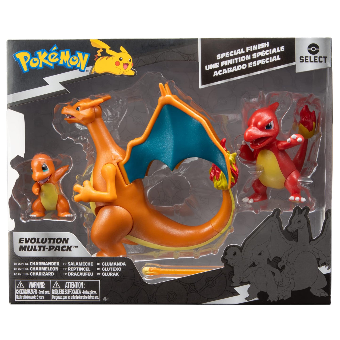 Pokémon PKW2777 - Multipack Select Entwicklungs - Glumanda, Glutexo, Glurak, set oficial cu figurine