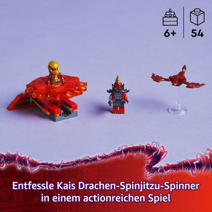 LEGO NINJAGO Spinner Spinjitzu al lui Kai - Jucărie Ninja cu 2 Minifiguri - Set de joacă mic pentru copii - Cadou pentru băieți și fete de la 6 ani 71823