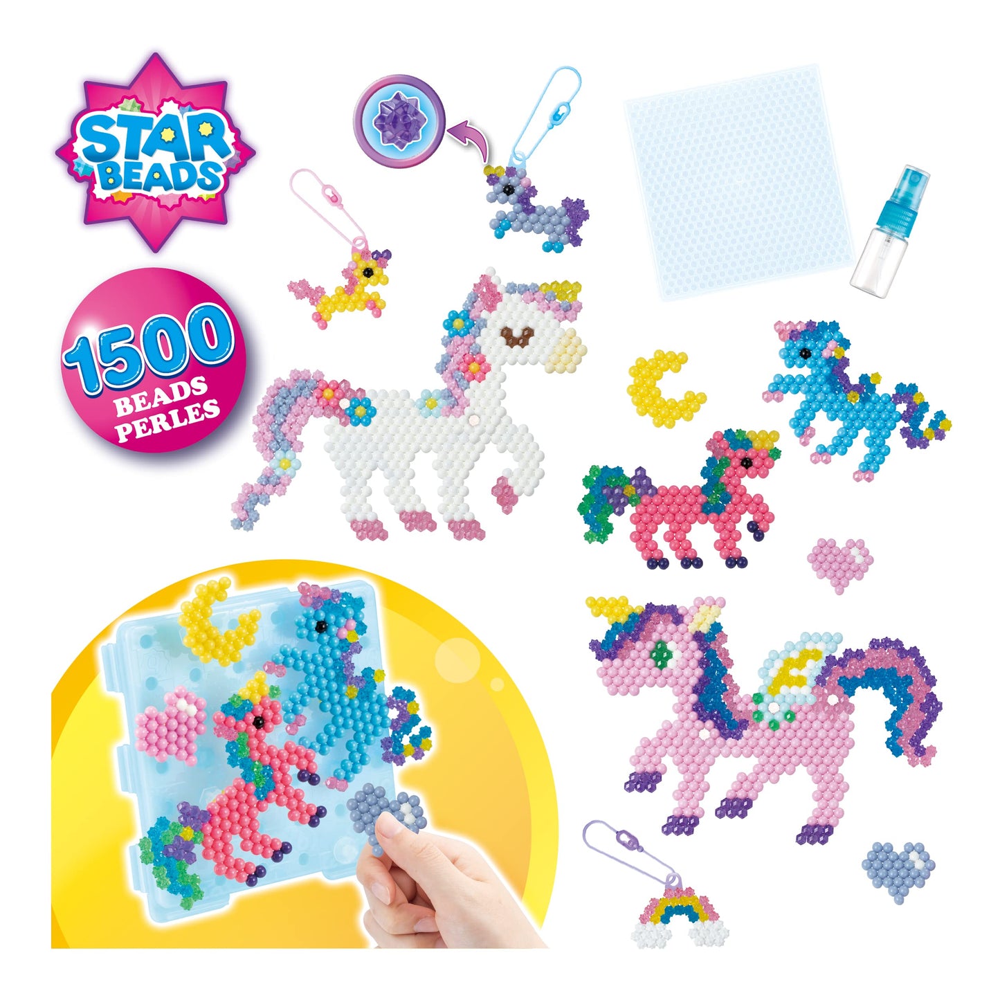 Aquabeads 31944 Unicorn Magic, 1500 mărgele, 4+ ani
