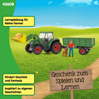 Schleich 42608 Set Tractor cu Remorca, Farm World, 50 piese