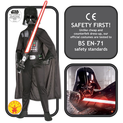 Rubie's Costum Oficial Disney Star Wars Darth Vader, Mărime copii S, Vârsta 9-10 ani