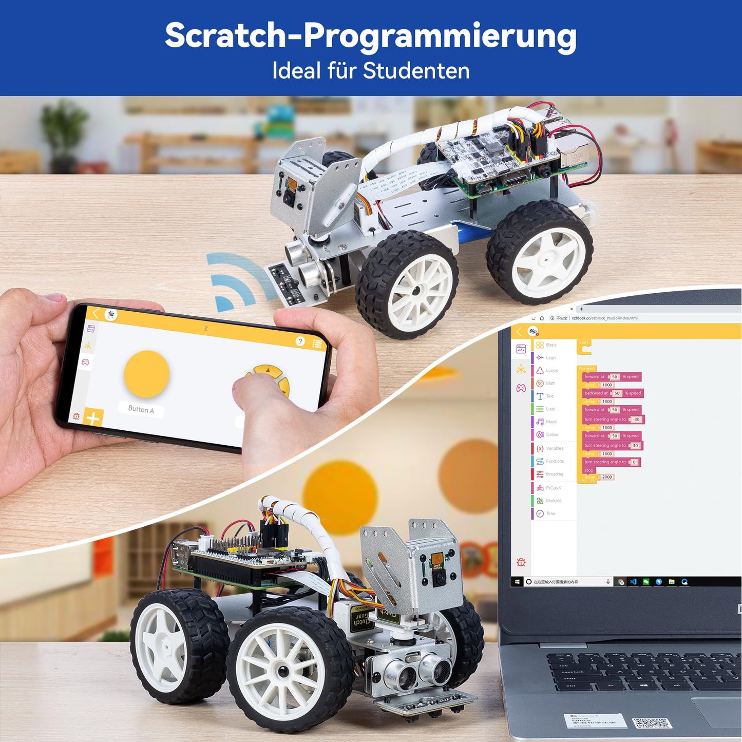SUNFOUNDER PiCar-X Robot AI Raspberry Pi, ChatGPT-4