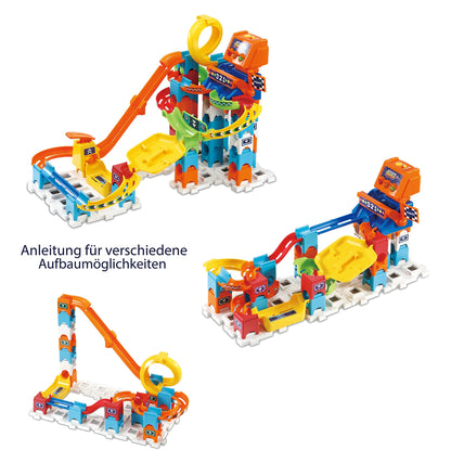 VTech Marble Rush - Set de Curse M200 E – Pista interactivă cu lumini și sunete, elemente captivante și opțiuni de construcție – Pentru copii de 4-12 ani