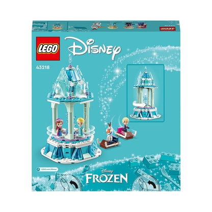 LEGO Disney Princess - Caruselul magic al Annei și Elsei, jucărie inspirată de Palatul de Gheață Frozen, cu 3 figurine iconice și figura lui Olaf 43218