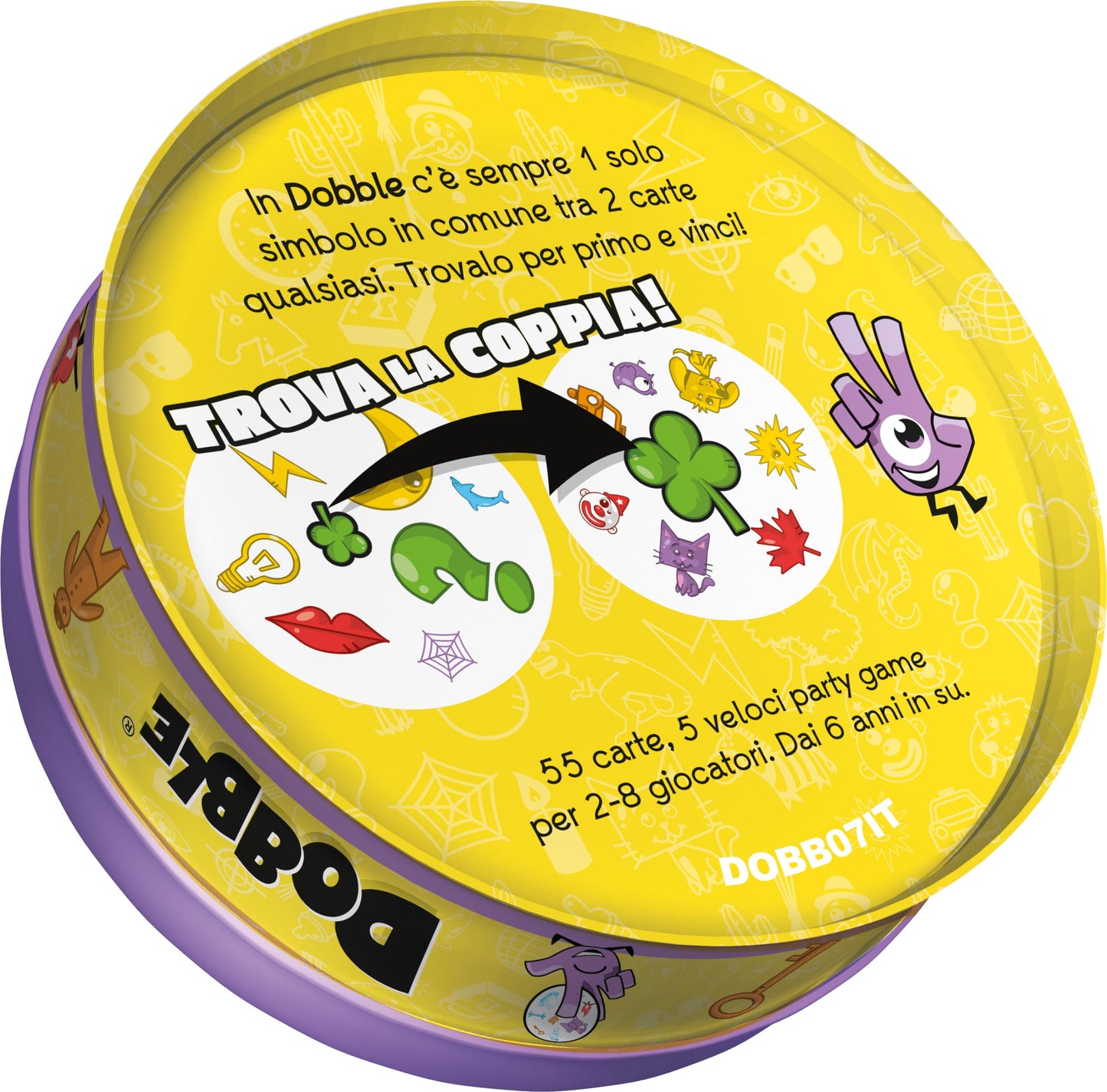 Asmodee Dobble Joc de observație, 2-8 jucători, 6+ ani (IT)
