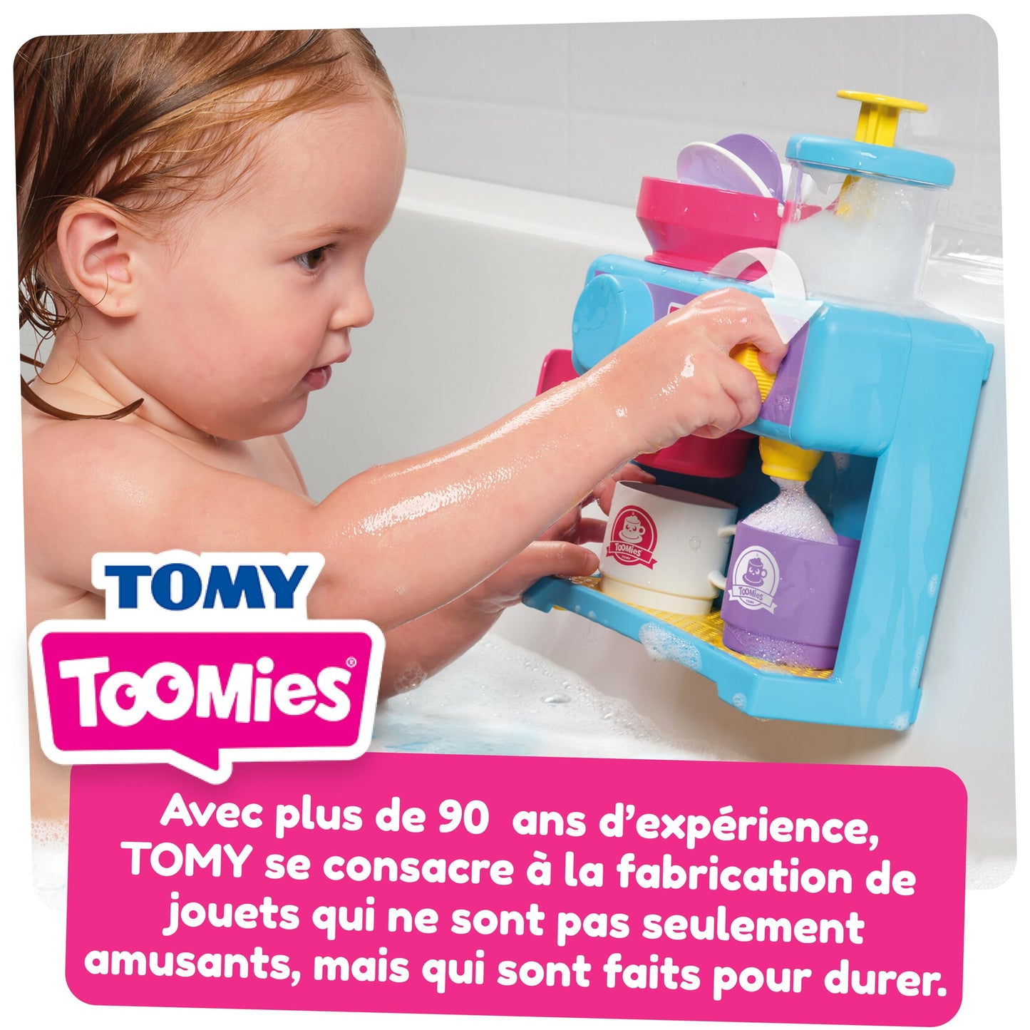Tomy Toomies Toomies Set de joacă pentru baie Barista cu 3 căni, 1 ulcior, 1 shaker pentru copii de la 18 luni
