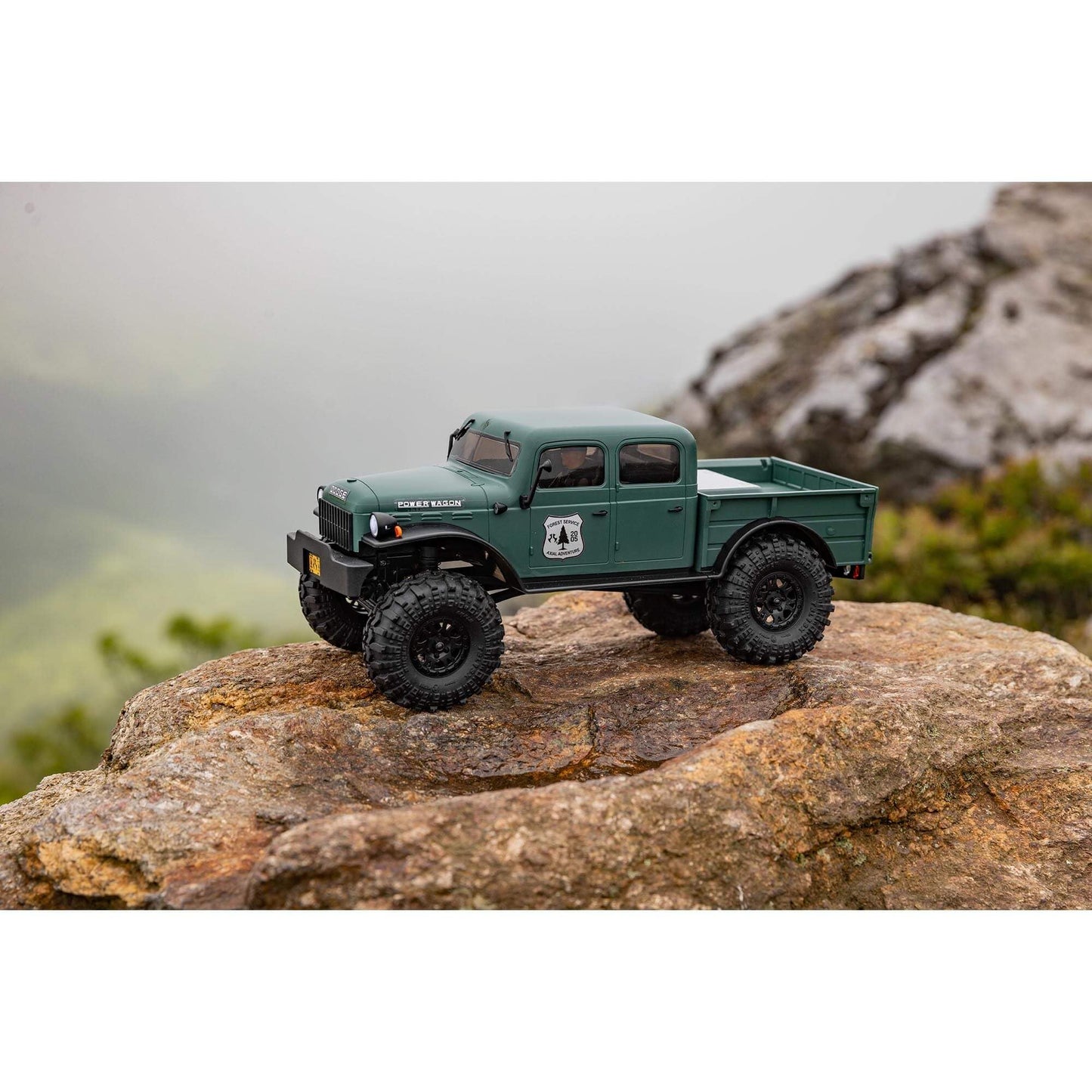 Camion RC Axial SCX24 Dodge Power Wagon 40's 4-Uși Verde 1/24 4x4 RTR AXI00007T2