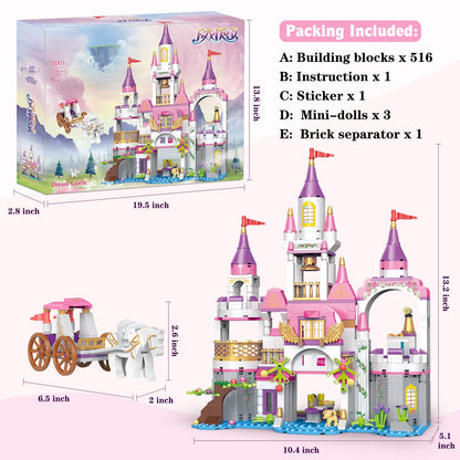 COGO Set de constructie Castelul Fetei, 516 piese, 6+ ani