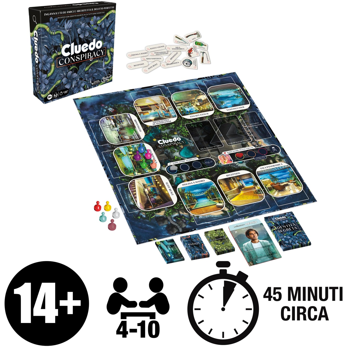 Hasbro Cluedo Conspiracy Joc societate strategie, 14+ ani