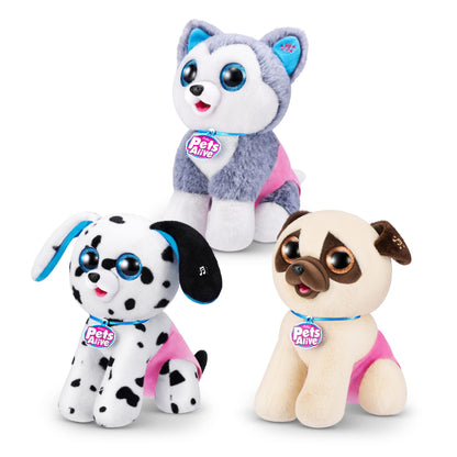 Jucarie de plus surpriza Catelus Interactiv Pets Alive Pooping Puppies