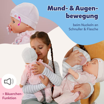 BABY Born Annabell Păpușă bebeluș moale 43 cm cu 7 funcții electronice și sunet de la 3 ani