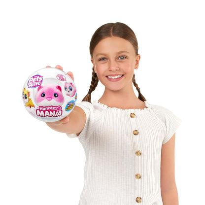 Hamster Mania Pets Alive von ZURU, Hamster Portocalie, Jucărie Interactivă, Sunete 20+, Animal de Companie Electronic