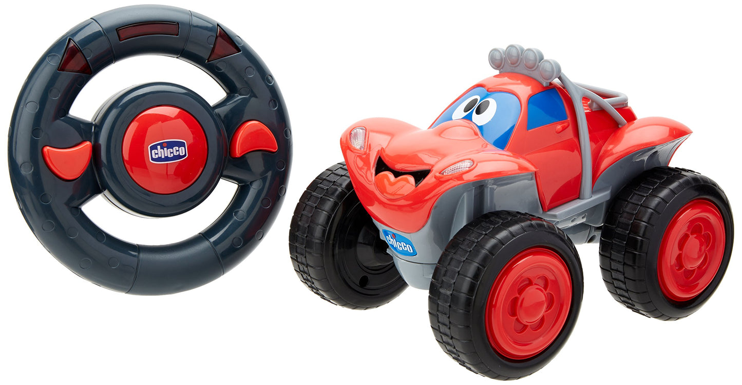 Chicco Billy Bigwheels Mașină RC pentru Copii, Mașină cu Telecomandă Intuitivă cu Volan, Luminile și Sunete, Roșie, Cadou pentru Copii de la 2 Ani, Jucărie pentru Copii 2 - 6 Ani