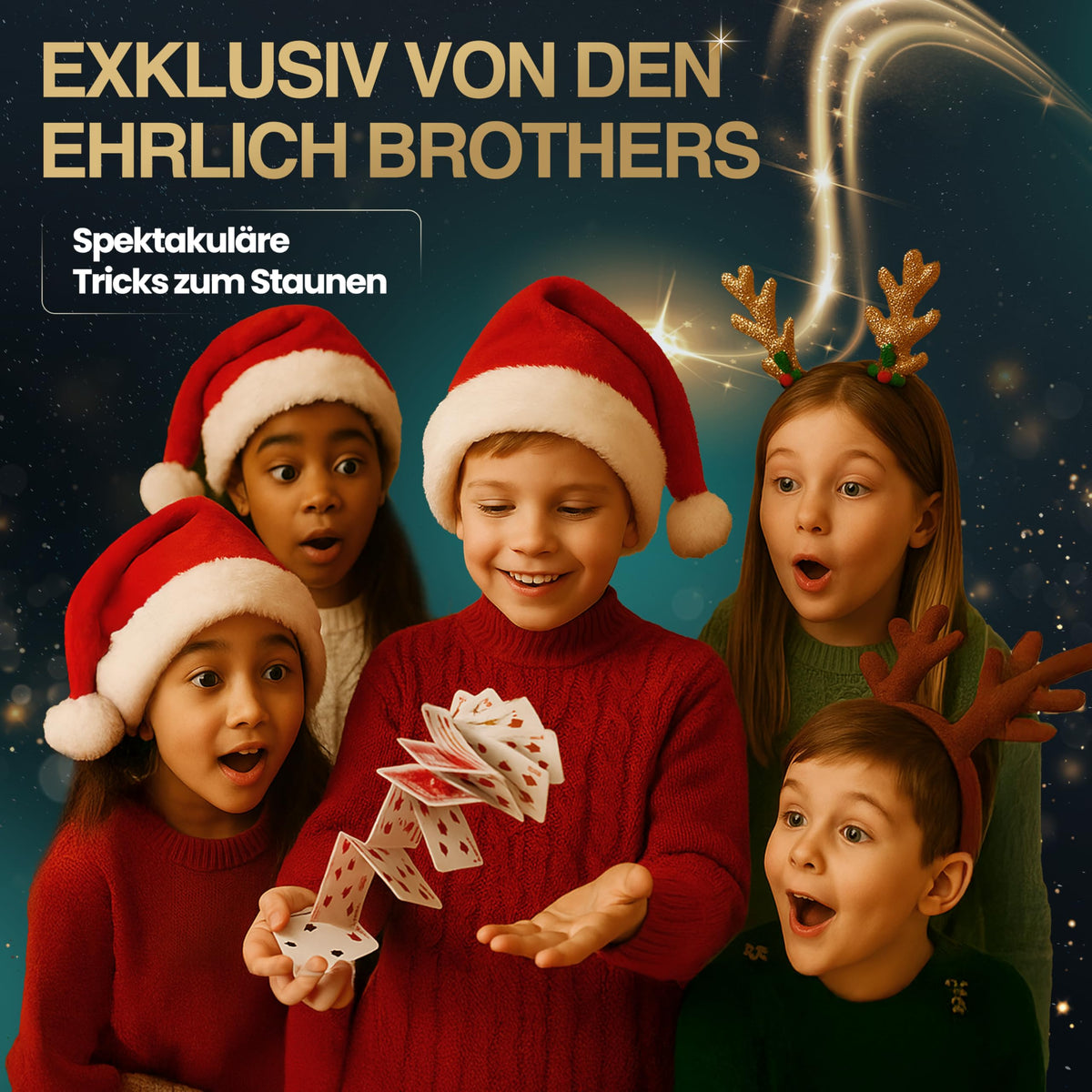 Clementoni Ehrlich Brothers Set de construcție Advent Calendar cu 24 trucuri magice pentru copii de la 7 ani (limba germană)