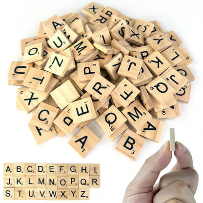 Nutabevr 130 bucăți A până Z litere din lemn, joc cu literele alfabetului, puzzle meșteșug cu valori numerice, pentru joacă, pentru DIY, educația copiilor, jucării pentru copii