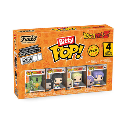 Funko Bitty POP! Set de 4 Figurină Dragonball Z – Cell prima formă, Android 17, Android 18 și o minifigură surpriză – 2,2 cm – cu suport de expunere