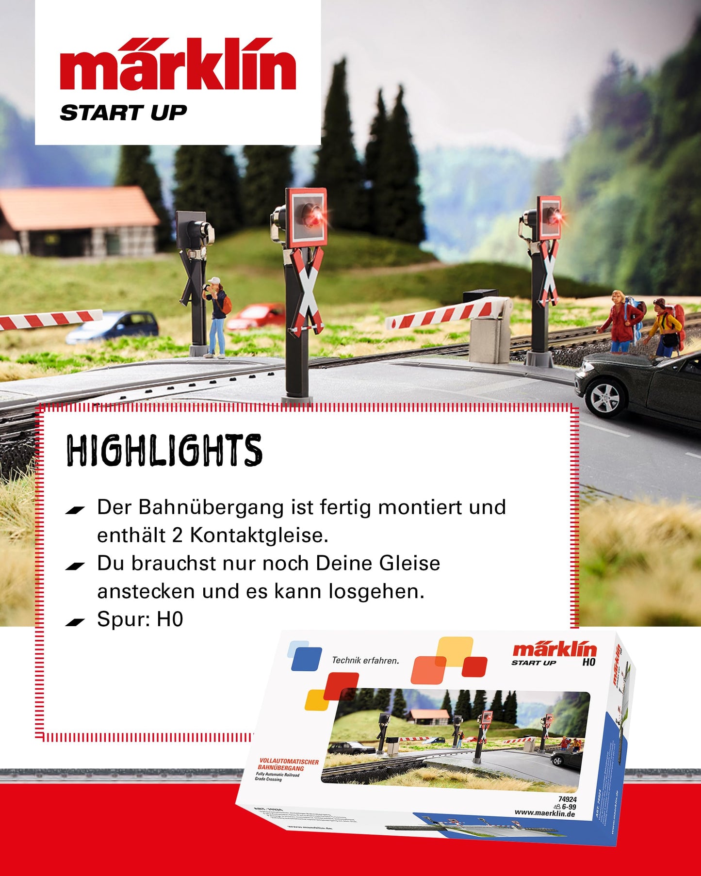 Märklin Start Up - Pasaj feroviar automatizat pentru trenuri de model H0, 74924