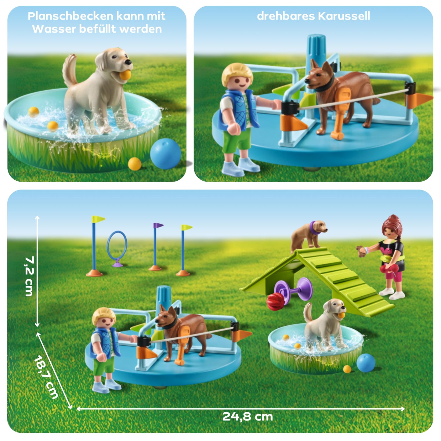 PLAYMOBIL 71745 Teren de joaca pentru caini, 4+ ani