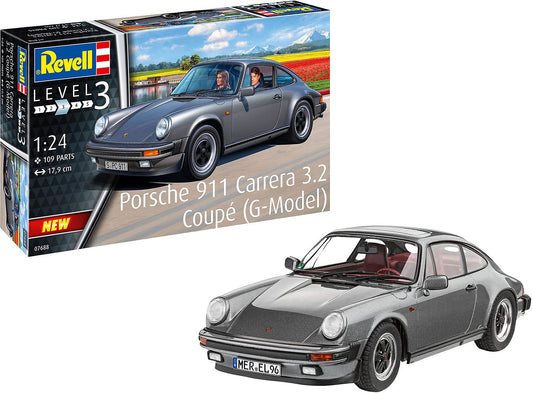 Revell 07688 Porsche 911 G Model Coupé, model auto de construit 1:24, 17,9 cm, kit de modelare pentru începători, de vopsit.