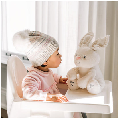 GUND Flora, iepurașul cântător și vorbitor - joacă Guck Guck cu urechile - german, aprox. 30 cm, de la 10 luni