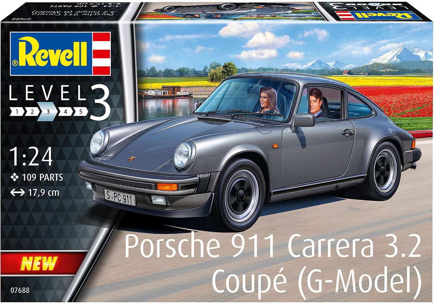 Revell 07688 Porsche 911 G Model Coupé, model auto de construit 1:24, 17,9 cm, kit de modelare pentru începători, de vopsit.