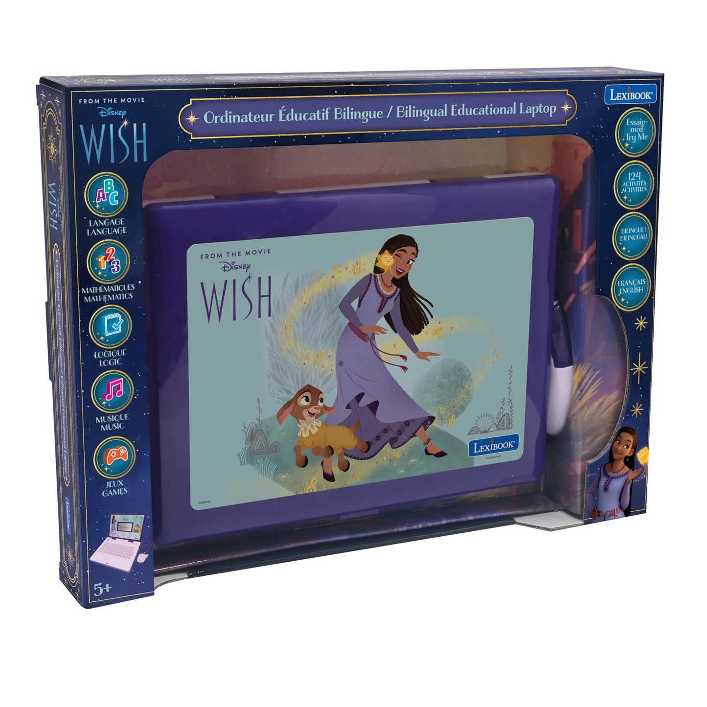 Lexibook Laptop educativ Disney Wish, bilingv EN/FR