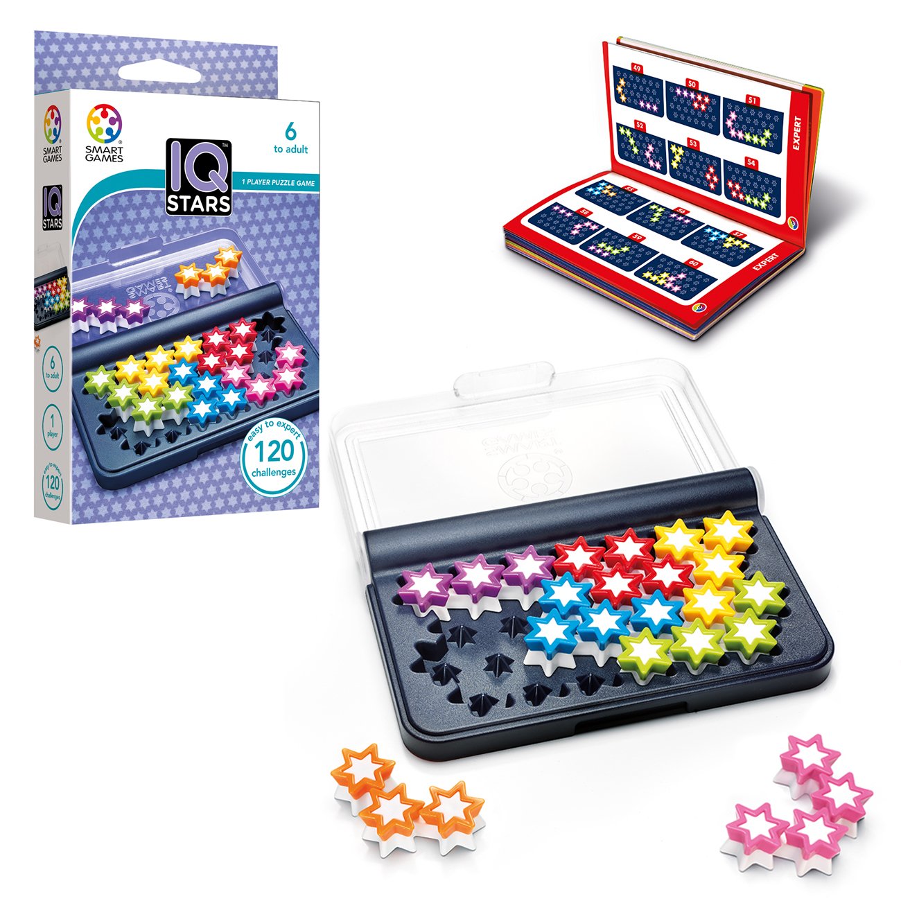 SmartGames IQ Stars Puzzle logic, 120 provocari, 8+ ani