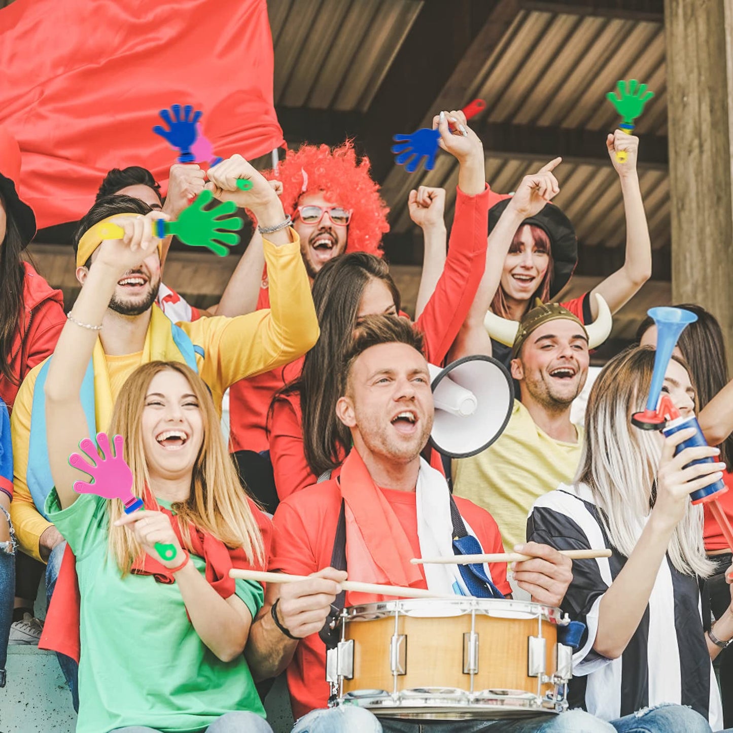 Aplauze de Mână JJQHYC - 10 Piese Colorate din Plastic pentru Evenimente Sportive și Petreceri Carnaval