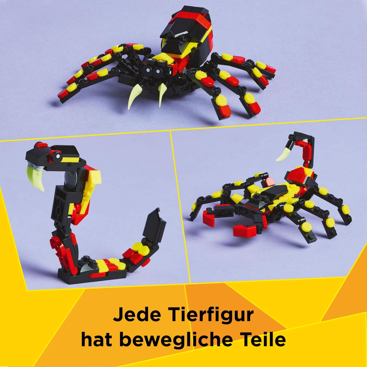 LEGO Creator 3in1 Set de construcție animale sălbatice: Păianjen surpriză cu 3 modele de construit 7+ ani