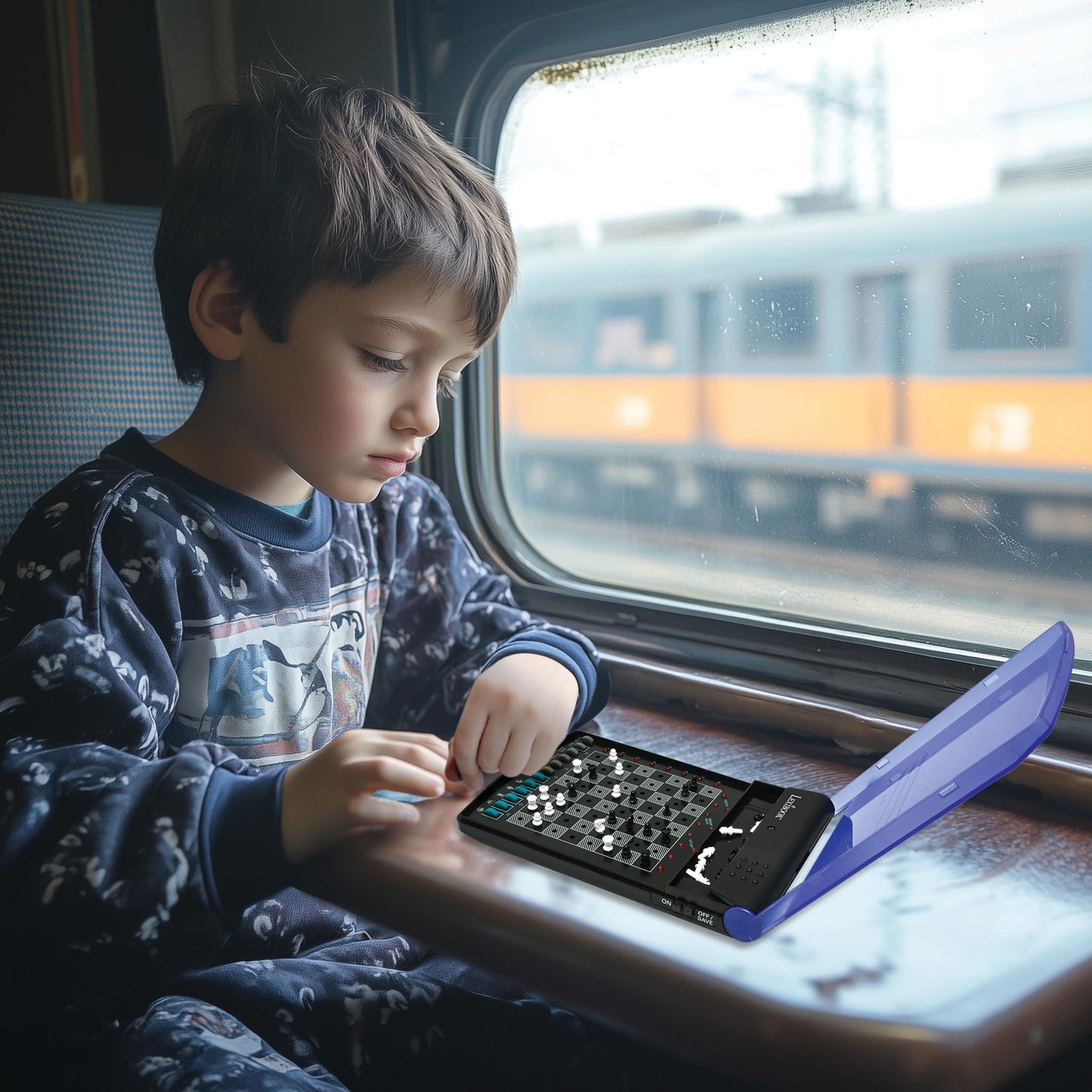 Lexibook LCG500 Set de șah electronic de călătorie 32 piese 64 niveluri dificultate 1-2 jucători joc de strategie joc de familie