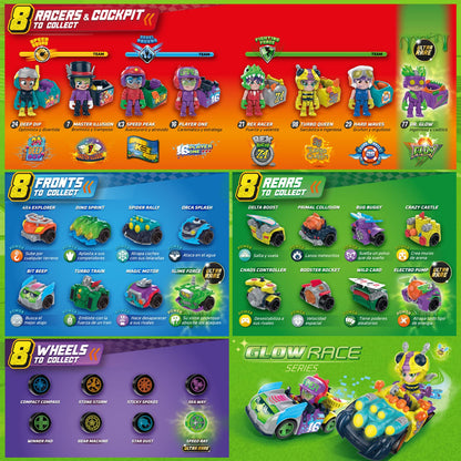 T-Racers Glow Race Set 8 masinute colectie, 3+ ani