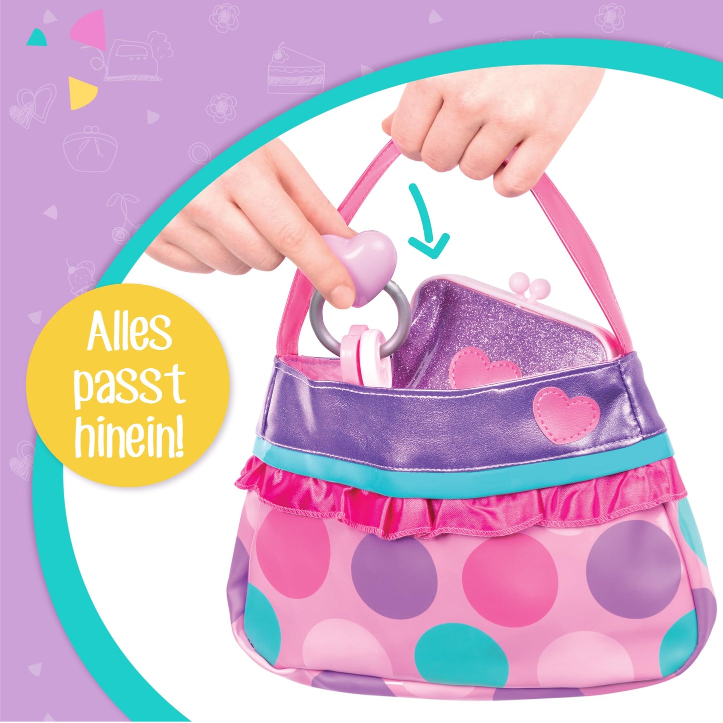 Battat Geantă Prințesă cu accesorii, 8 piese, 3+ ani
