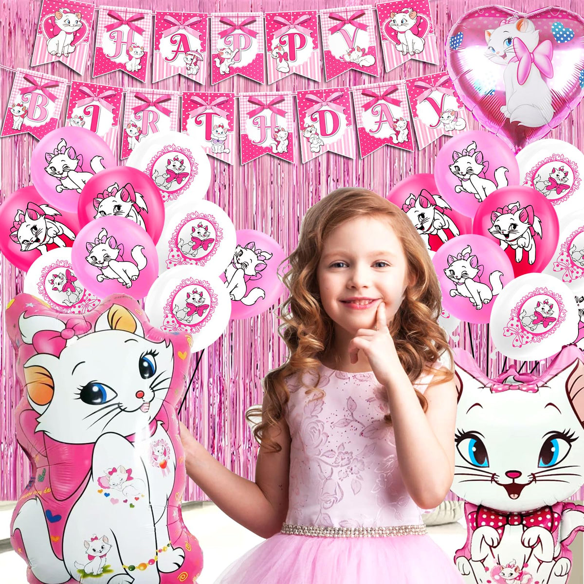 miazcww WB46 Set de decorare pentru petrecere de ziua de naștere Marie 81 piese